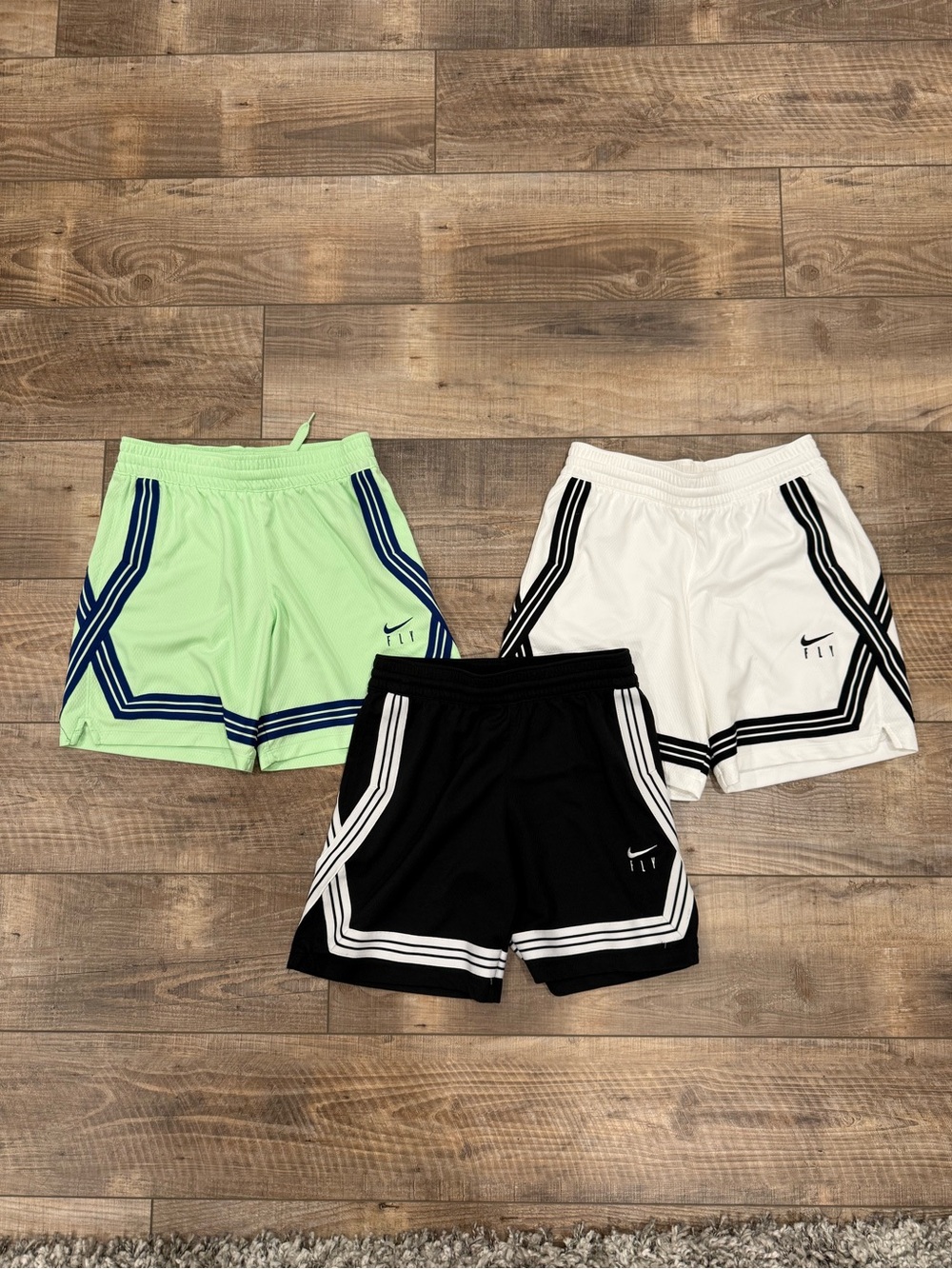 Nike Girls’ Fly Crossover Training Shorts, Youth Large (3 Pairs)